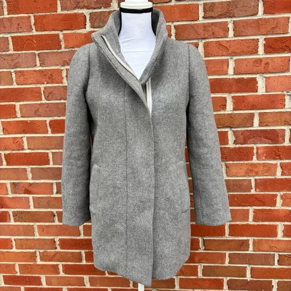 Crew Jackets Coats J Crew Mercantile Gray Wool Blend Zip